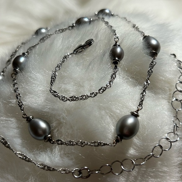 💎 HONORA Vintage Cultured Freshwater Storm Grey Pearl Necklace - Picture 4 of 6